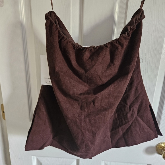 Bailey 44 Espresso Button Down Strapless Top - Picture 6 of 7